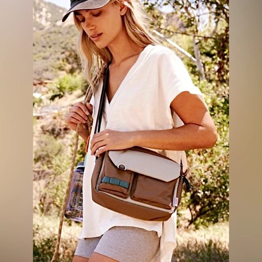 Free People Brown and Cream Crossbody Bag - Picture 4 of 12
